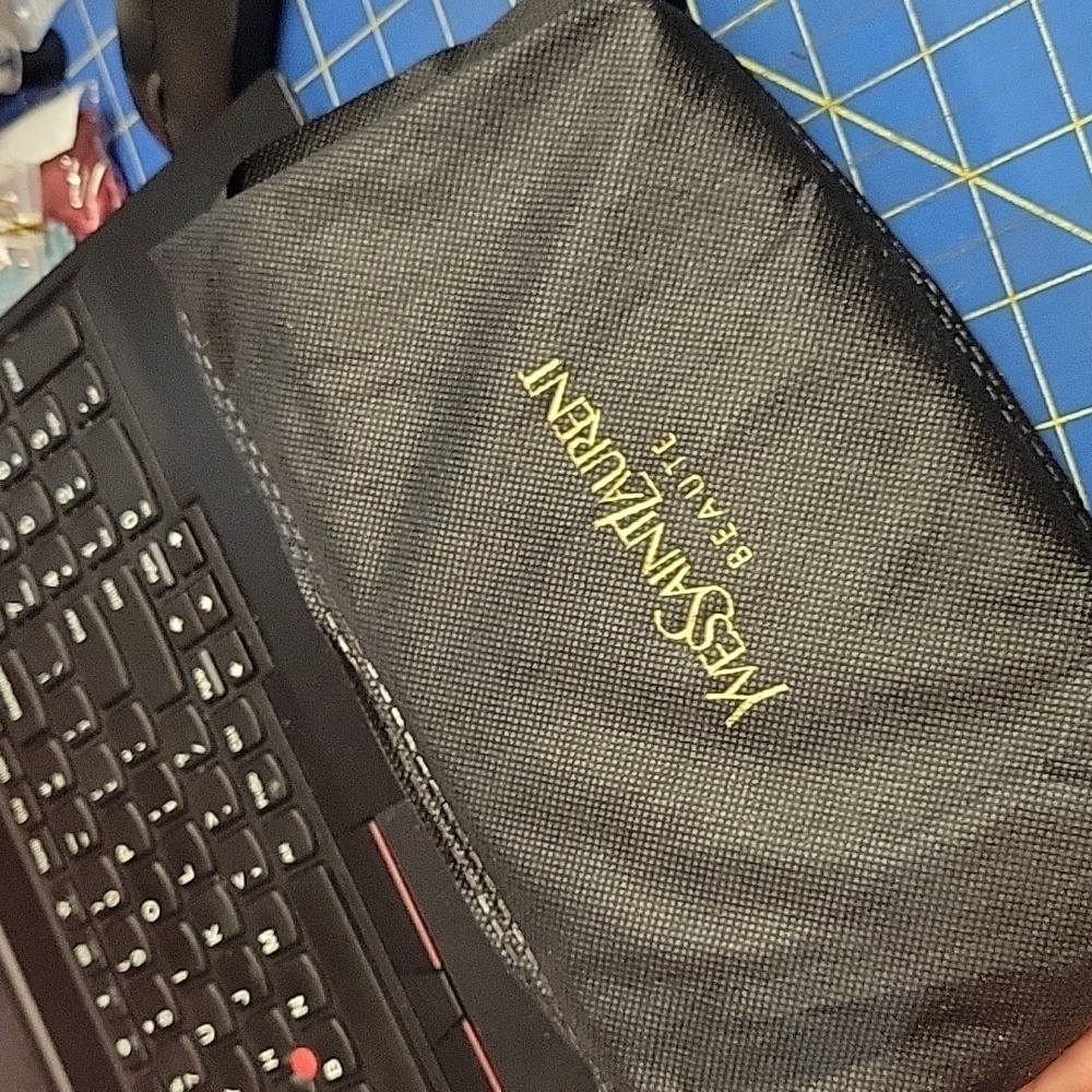 Yves Saint Laurent Black Pouch Bag 8x5 New In Dust Bag - Picture 12 of 12